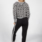 Black Geometric Design Double Knit Jogger Set