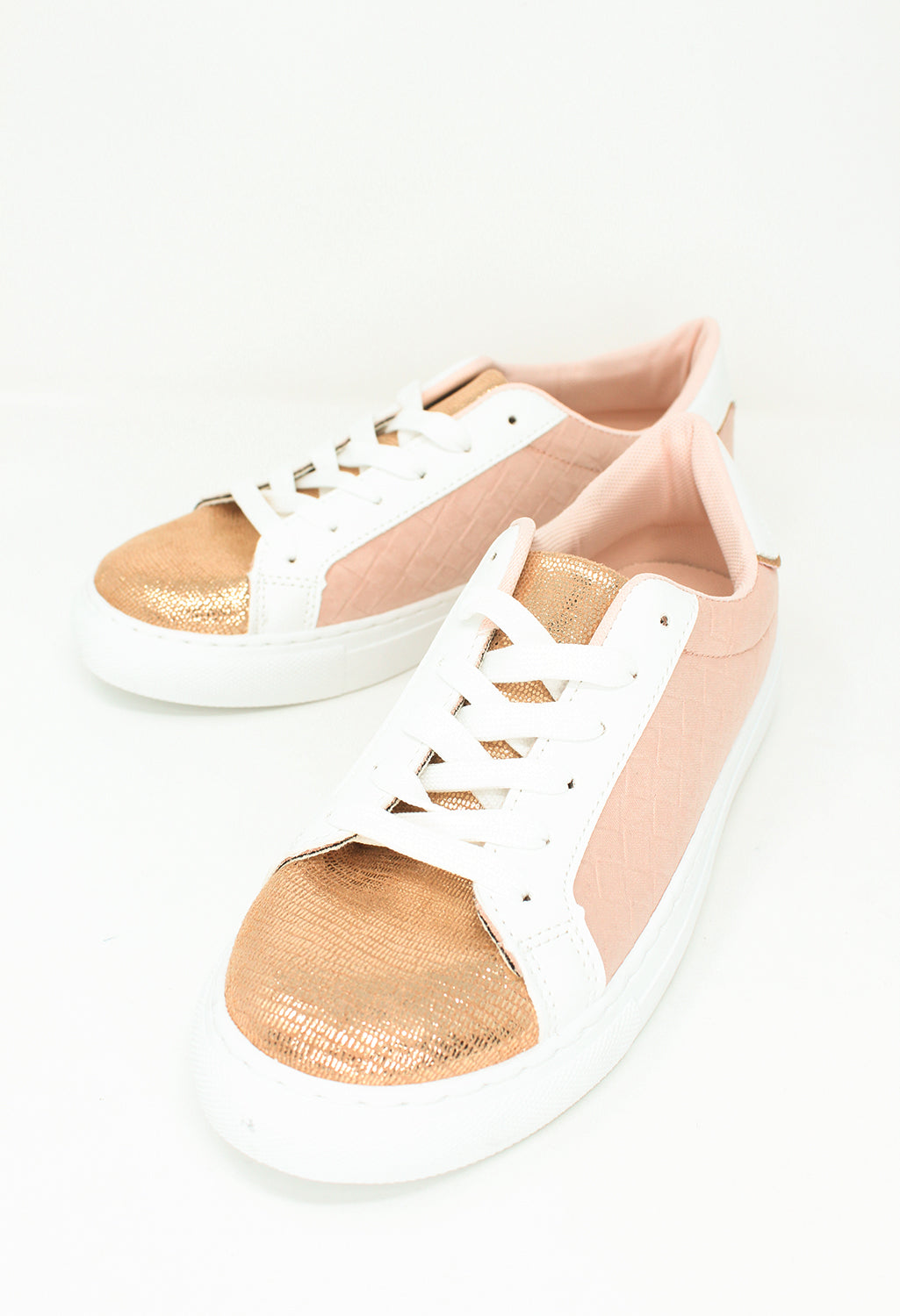 Dusty Pink Faux Suede Trainers