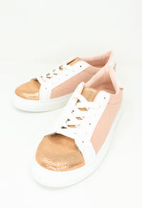 Dusty Pink Faux Suede Trainers