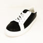 Black Faux Leather Trainers