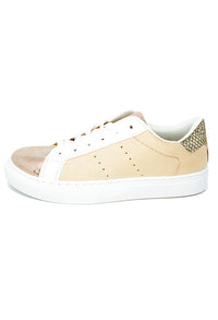 Beige Faux Suede Trainers