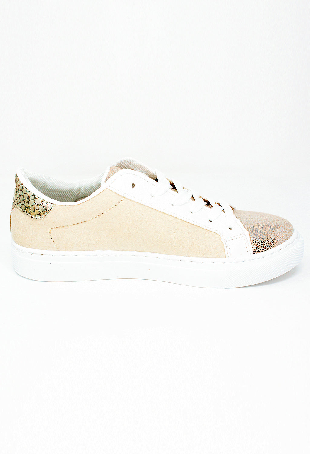 Beige Faux Suede Trainers