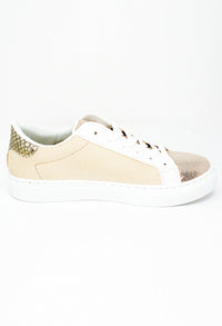 Beige Faux Suede Trainers