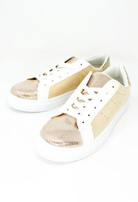 Beige Faux Suede Trainers