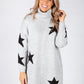 Light Grey Knit Tunic with Black Star Design