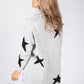 Light Grey Knit Tunic with Black Star Design