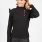 Black Ribbed High Neck Knit