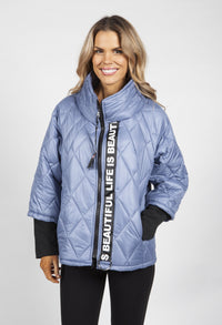 Steel Blue Quilted Jacket