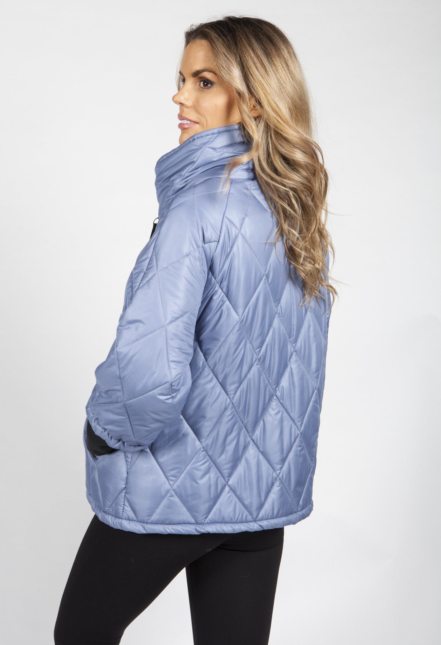 Steel Blue Quilted Jacket