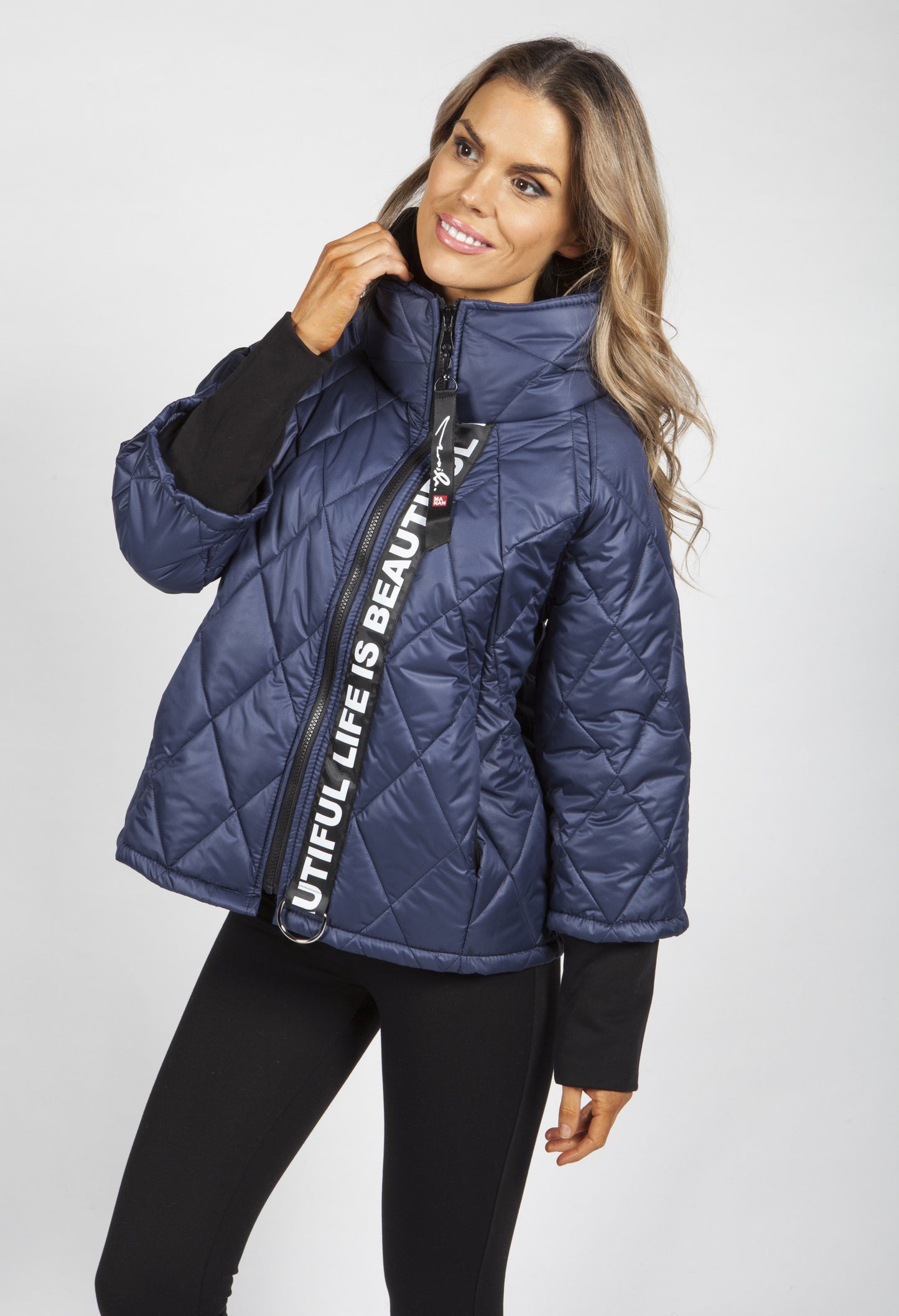 Navy Quilted Jacket