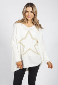 Cream Star Knit Jumper