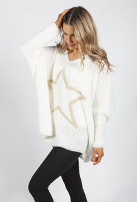 Cream Star Knit Jumper