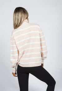 Peach Sorbet Striped Knit Pullover