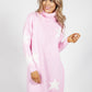 Candy Pink Knit Tunic with White Star Design