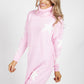 Candy Pink Knit Tunic with White Star Design