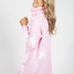 Candy Pink Knit Tunic with White Star Design