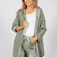 Sage Waffle Open Cardigan