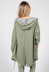 Sage Waffle Open Cardigan