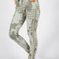 Khaki Patchwork Print Joggers