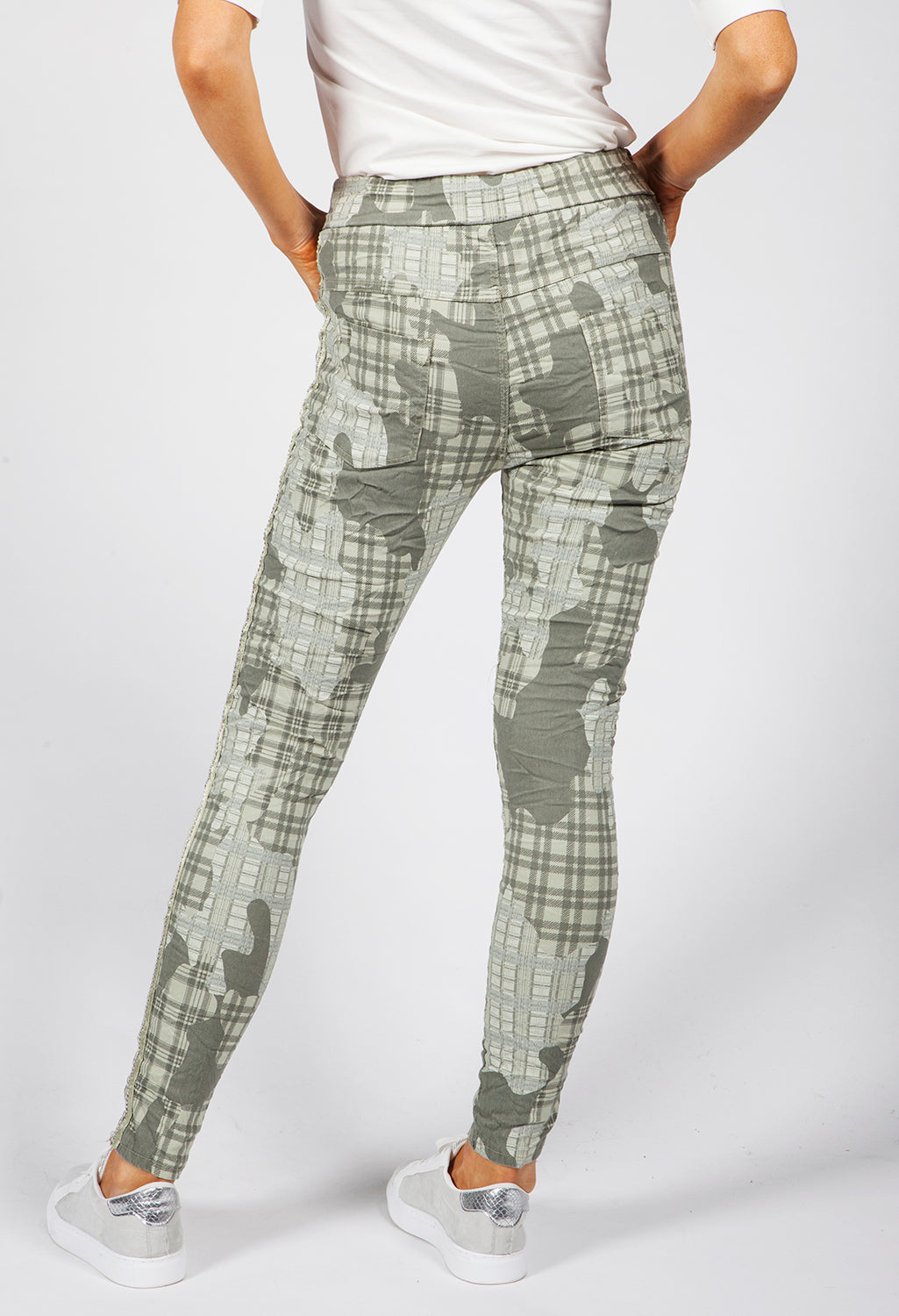 Khaki Patchwork Print Joggers