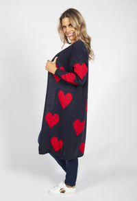 Navy Sweetheart Knit Cardigan