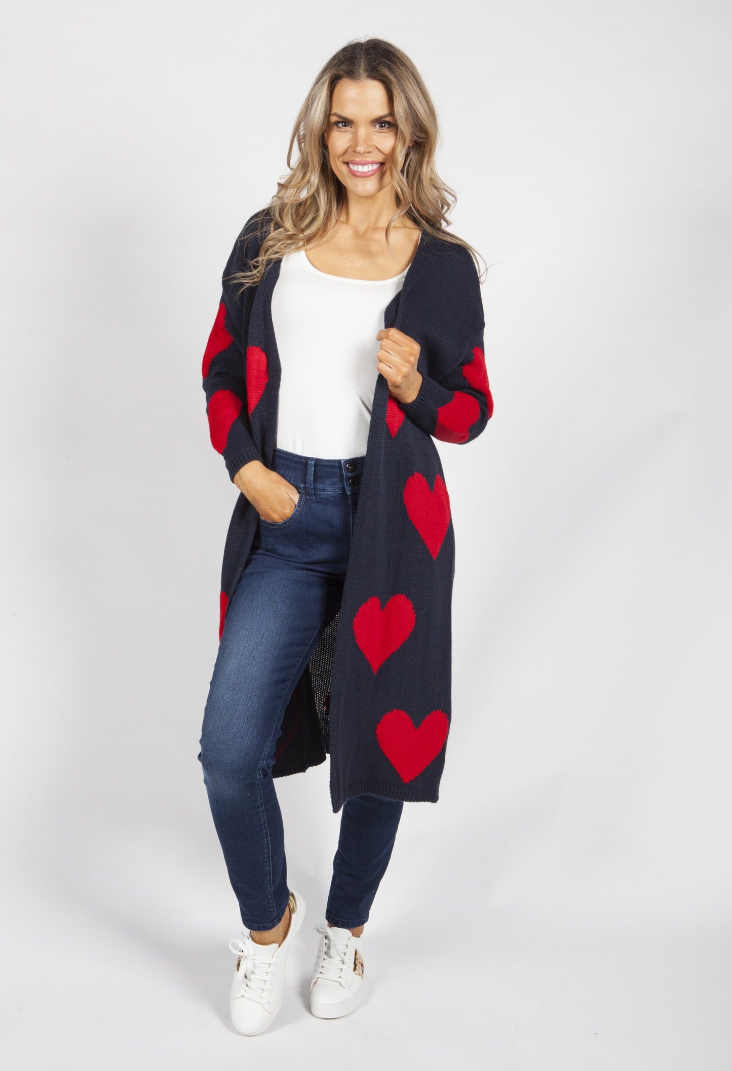 Navy Sweetheart Knit Cardigan