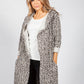 Beige Leopard Print Open Cardigan