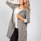 Beige Leopard Print Open Cardigan