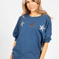 Blue Star Zip detail Sweatshirt