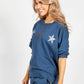 Blue Star Zip detail Sweatshirt