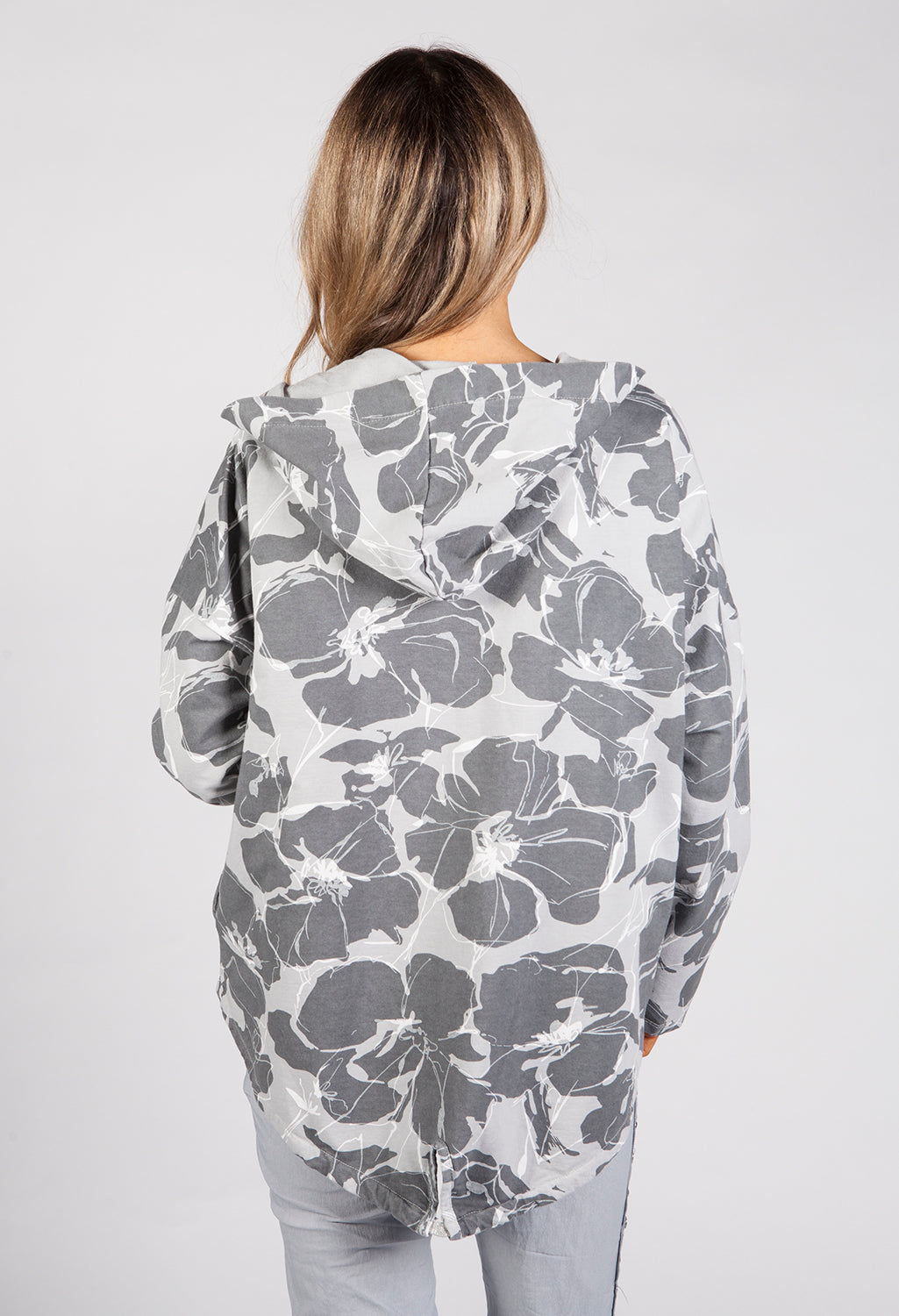 Grey Toned Tropical Print Jacket