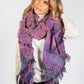 Pink Checked Super Soft Wool Feel Scarf