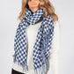 Navy Hounds Tooth Scarf