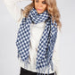 Navy Hounds Tooth Scarf