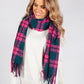 Fuchsia Checked Knit Scarf