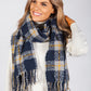 Navy and Grey Checked Scarf