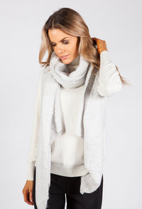 Light Grey Super Soft Wool Feel Scarf