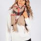 Taupe Checked Knit Scarf