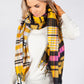 Yellow Checked Knit Scarf