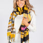 Yellow Checked Knit Scarf