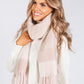 Soft Pink and Beige Checked Woolly Scarf