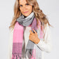 Grey and Pink Panelled Scarf