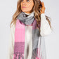 Grey and Pink Panelled Scarf