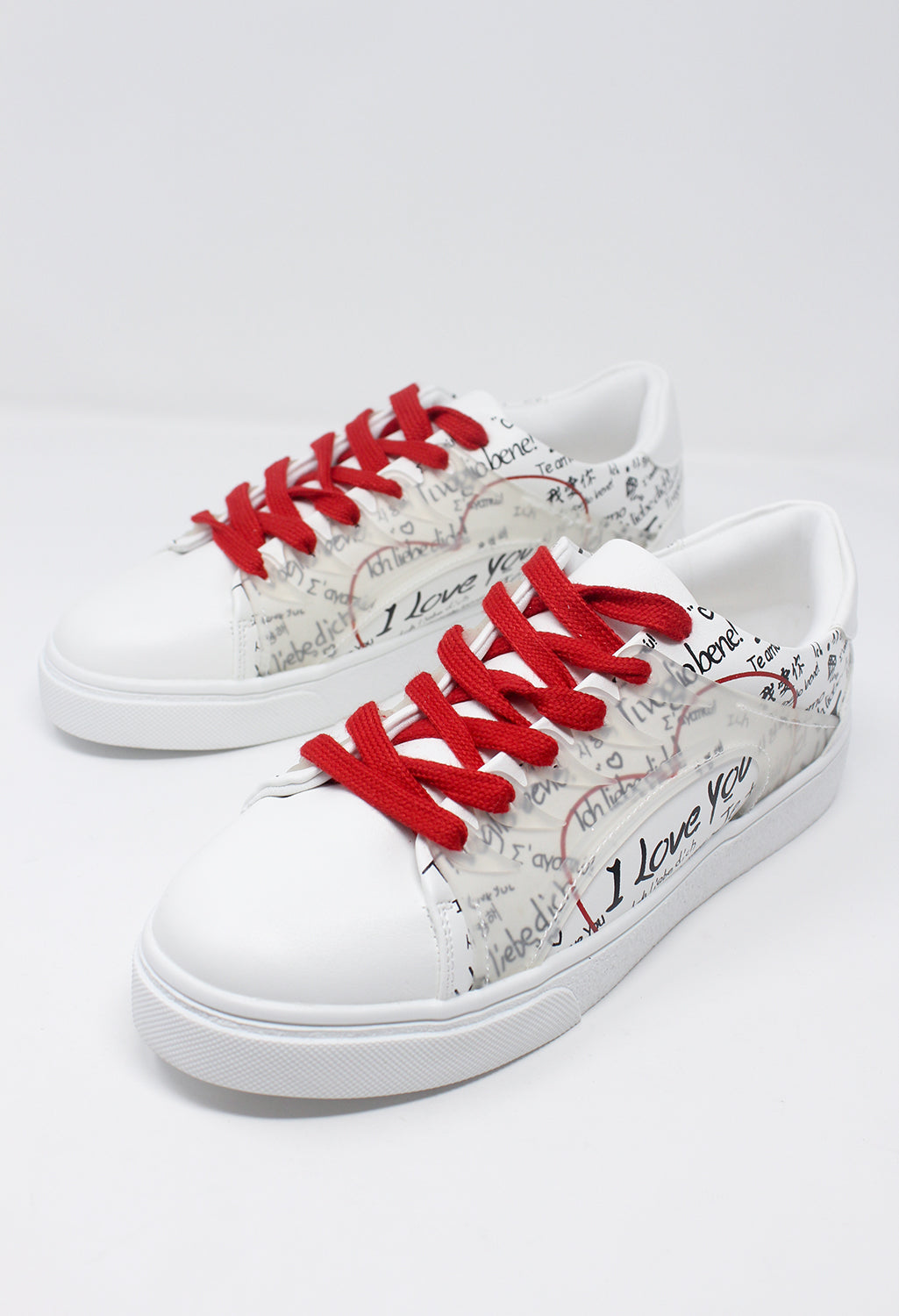 Red Laced Love Trainers