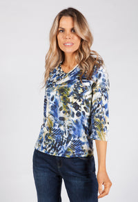 Modern Leaves Print Top