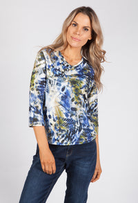 Modern Leaves Print Top