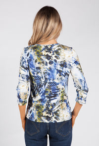 Modern Leaves Print Top