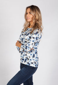 Watercolour Blue Floral Top