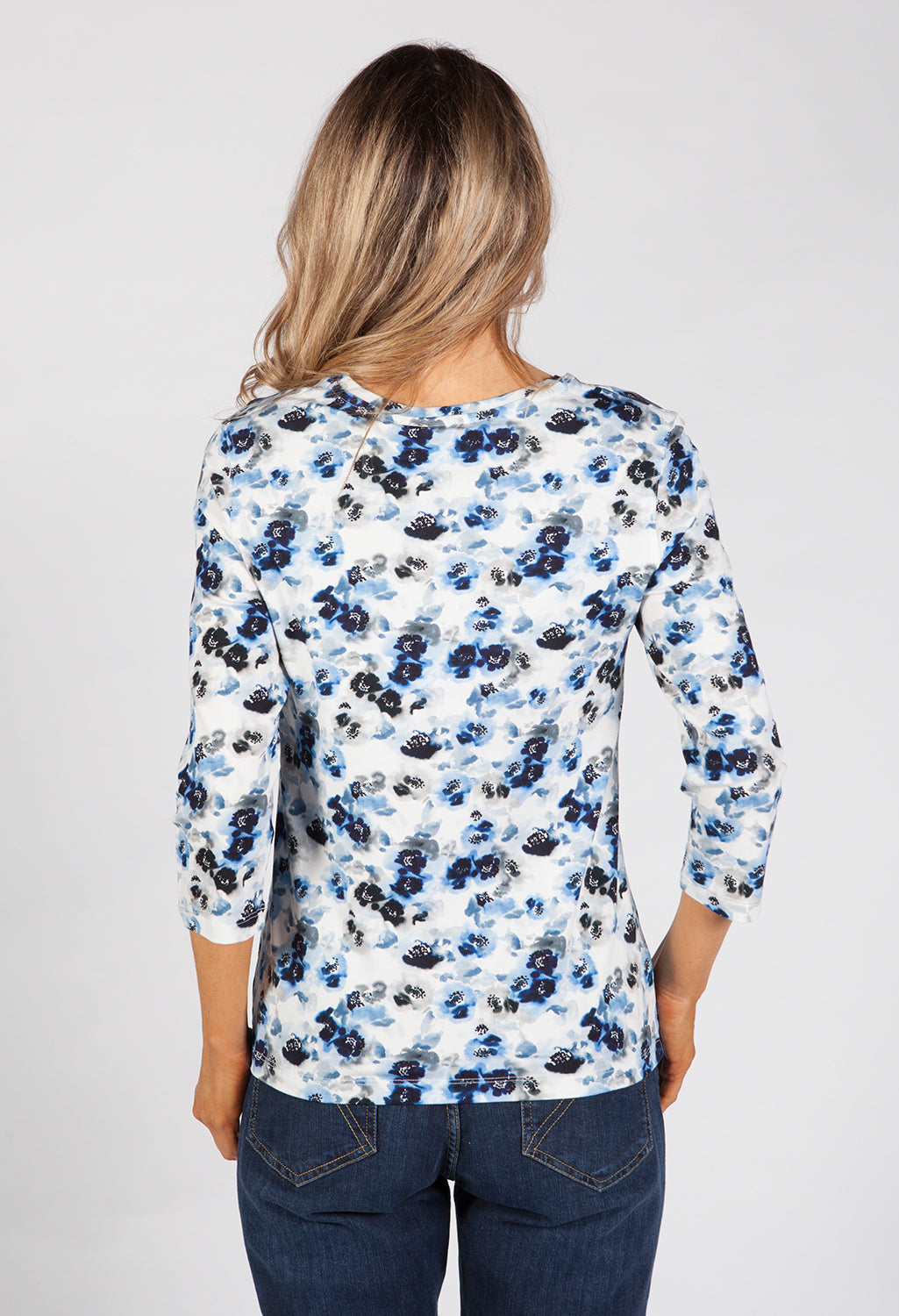 Watercolour Blue Floral Top