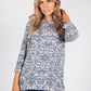 Blue and White Paisley Print Top